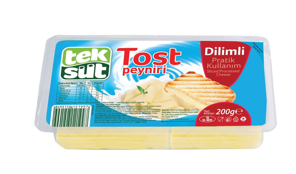 Teksüt Dilimli Tost Peyniri 200 gr X 3 Adet